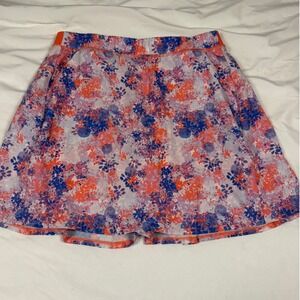 Floral Performance Skort in Coral & Purple